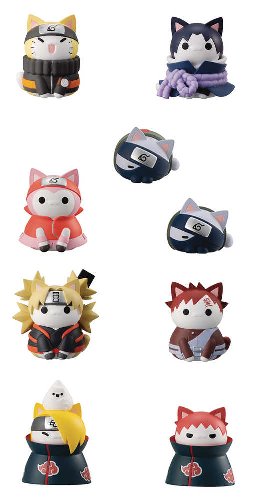 Naruto Nyaruto Battle W/Akatsuki Mini Figure 8 Pc Blind Mystery Box Display 