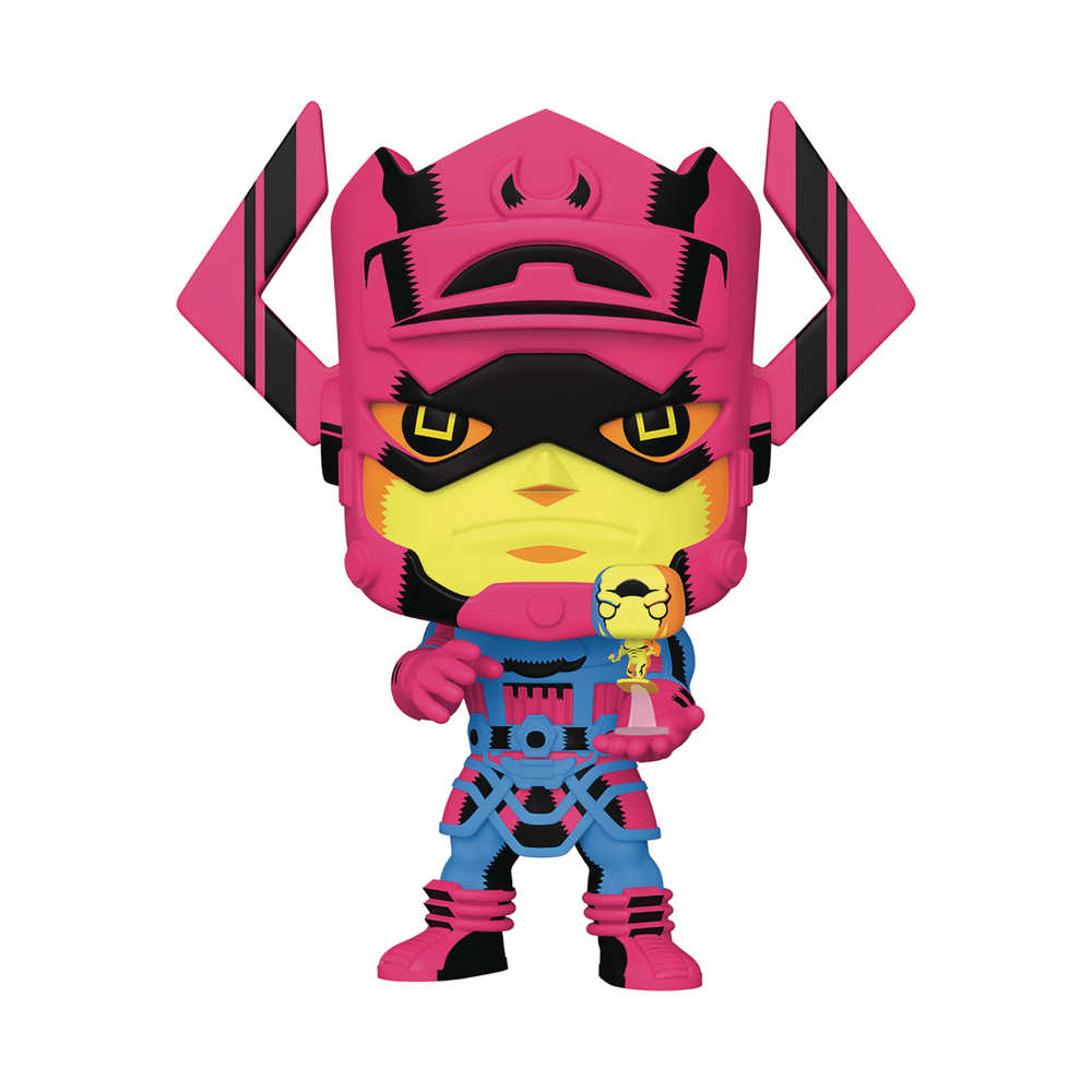Pop Jumbo Marvel Galactus W/Surfer Previews Exclusive Blk Lt 10 In Figure W/Chas