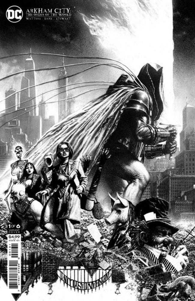 Arkham City The Order Of The World #1 (Of 6) Cover C 1 in 25 Steve Beach Black & White Card Stock Variant