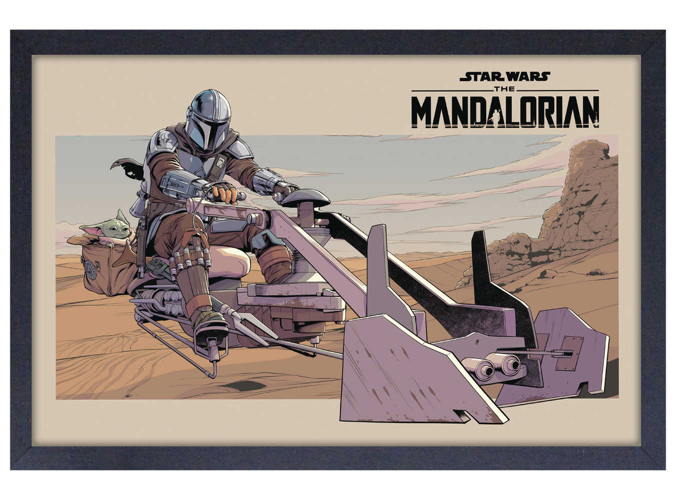 Star Wars Mandalorian Speeder 11 X17 Framed Print 
