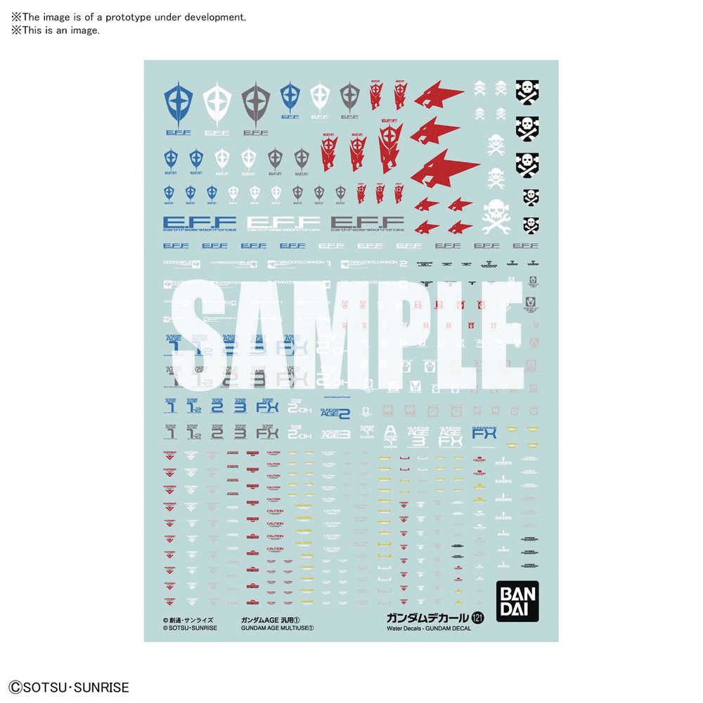 Mobile Suit Gundam Decal 121 Gundam Age Multiuse Decal 