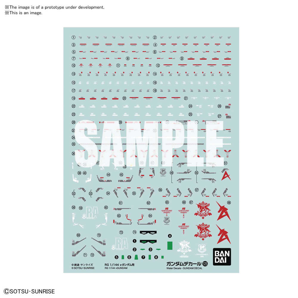 Gundam Decal 125 Nu Gundam Rg 1/144 Decal  